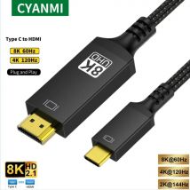 USB C zu HDMI-Kabel 8k @ 60Hz 4k @ 120Hz Typ C zu HDMI-kompatiblem HDTV-Kabel für TV-Konverter MacBook Air iPad USB-C HDMI-Adapter