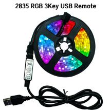 DC5V USB LED Strip Light RGB 2835 lampada flessibile cavo USB 3 Key Control 5V 0.5M 1M 2M 3M 4M 5M schermo da scrivania TVBackground Lighting