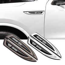 2 stücke Metall Auto Seite Fender Emblem Aufkleber Stamm Abzeichen Aufkleber Für JEEP Grand Cherokee Renegade Kompass Gladiator Liberty Wrangler