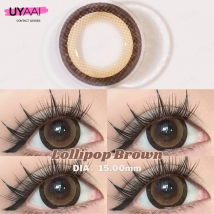 UYAAI 15.0MM Kolorowe styki Brązowy kolorowy obiektyw Duża średnica Koreańska moda Duże oczy Piękno Niebieski obiektyw Darmowa obudowa Duże oczy