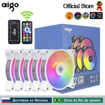 Aigo AR12 bianco 120mm RGB VENTOLA ventilador PC gamer Kit case del computer Ventola di raffreddamento Dispositivo di raffreddamento 12 cm Regola la velocità 12 V ARGB Ventole ventoinha