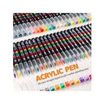 60/72 Colors Acrylic Paint Pen Marker Brush Tip for Fabric Rock Painting Pen Stone Ceramic Glass Wood Christmas DIY Card Making