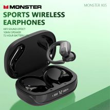 MONSTER AURA FIT X05 cuffie Bluetooth wireless sportive, effetto sonoro surround 3D, qualità del suono HIFI e design con montaggio auricolare