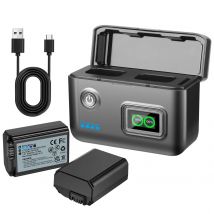 2000mAh NP-FW50 Battery And Fast Charger For Sony ZV-E10, A7, A7R, A7RII, A7II, A7SII, A7S, a3000, a5000, a6000, a6300, a6400