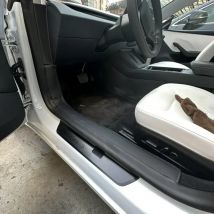 Auto-Anti-Kick-Schutzpolster für 2024, Tesla, neues Modell 3. Highland, vordere und hintere Einstiegsleisten, Unter-Sitz-Pads, Schwellenstreifen, Filzmatten