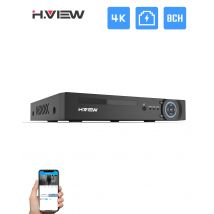 H.View 4K 8Ch Poe Nvr 8Mp Sistema di sicurezza CCTV Face Detection H.265 Sorveglianza di rete Registratore audio video xmeye Onvif