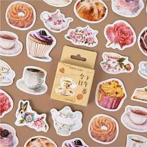 45 Stück Nachmittagstee Aufkleber Scrapbooking DIY Notizpapier Aufkleber Flocken Stationäres Bürozubehör