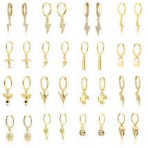 Fashion Hanging earrings Zircon Lightning Short Pendant Drop Ear Ring Ear Bone Sweet Trend Female Jewelry Hoop Earring for Women