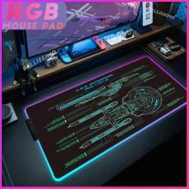 Raumschiff Blaupause Mauspad Kawaii RGB Gaming Mauspad Schreibtisch Zubehör große coole Gaming Gummi rutsch feste Tastatur Pad