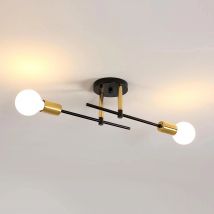 Double headed iron ceiling light, VintageCeiling Lamp For Living Room Bedroom Dining Room Office, E27 Base without light source