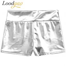 Femme Kurze Hosen Damen Pole Dance Kostüm Hot Shorts Lackleder Musik Festival Rave Party Clubwear Shiny Metallic Shorts