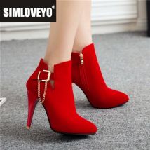 SIMLOVEYO 2025, Stiefeletten, spitze Zehen, dünne Absätze, Flock-Schnalle, große Größe, 30, 31, 32, 41 42, 43, 44 45, 46 47 48 4950, Schwarz, Blau, Rot, S26
