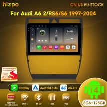 Hizpo 8G 128G Autoradio Carplay Per Audi A6 C5 2 RS6 S6 1997 - 2004 GPS 1280*720P Android 13 Auto 2din Lettore Multimediale Stereo