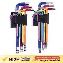 Bunte 9pcs l Schraubens chl üssel Kit Doppelkopf Inbus schlüssels atz für Schraube Langarm Sechs kant schlüssels atz Sechs kant schlüssel Handwerkzeug für die Fahrrad reparatur