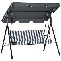Outsunny Columpio de Jardín de 3 Plazas con Techo Ajustable 172x110x153cm Gris