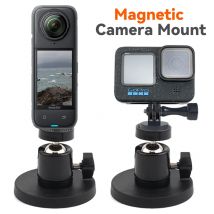Mini-Kugelkopf-Kamera-Stativhalterung, 1/4 Zoll, magnetische Basis, Sportkamera für DJI/GoPro Hero 13/12/11/9/Insta 360 x 4 x 3 Action-Kamera