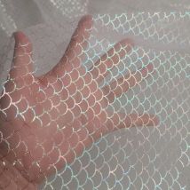 Fishscale Print Mesh Laser Mesh Hochzeitskleid Stoff Bühnenkleid Mode Schleier Mädchen Rock Nähen DIY Hintergrund Dekoration Hand