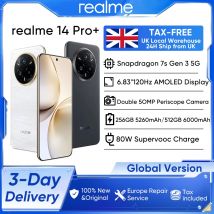 realme 14 Pro+ Global Version 6.83"120Hz AMOLED Display Snapdragon 7s Gen3 80W SuperVOOC Charge 6000mAh Double 50MP Sony Camera