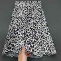 Afrikanischer nigerianischer Tüll-Spitzenstoff, Organza-Stickerei, Guipure-Partykleid, Brokat-Jacquard-Hochzeitskleid, 5 Yard, hohe Qualität, 2025