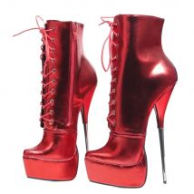 Jialuowei 2022 Neue Kommen 22CM Super Hohe Ferse Plattform Stiefeletten spitz Metall Heels Sexy