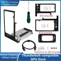 Th3p4g3 gpu dock grafikkarten dock für laptop notebook thunderbolt-kompatibel 3/4 pd 60w aufladen 40gbps mit atx/sfx bracke