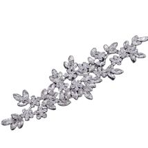 2pcs/lot glitter Crystals Sewn Rhinestones Applique Patches Rhinestones for needlework Bridal Sash Belt Sew on For Wedding Dress