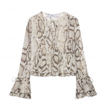 Neue Sommerprodukte 2025, Damenbekleidung, Mode im europäischen und amerikanischen Stil, Retro-Temperament, Animal-Print-Shirt