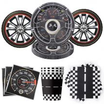 Rennwagen-Partyteller, Servietten, Tassen, Rennwagen, Geburtstagsparty-Zubehör, Geschirr mit Rennmotiv, für Kinder, Jungen, Geburtstagsparty-Dekoration