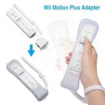 Juego de 2 sensores adaptadores para Nintendo Wii Motion Plus + funda de silicona para mando a distancia Nintendo Wii, juegos potenciadores de movimiento