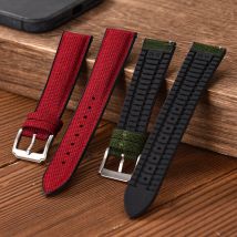 Hochwertiges Segeltuch-Uhrenarmband, 18/19/20/21/22 mm, Silikon-Gummi-Uhrenarmband, Nylon-Armband aus Stoff mit schneller Freigabe, universeller Armbandgürtel