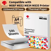 Phomemo A4 Thermal Printer Paper Letter Paper Quick-dry Continuous Paper Suitab for M832/M833/M834/M835 Portable Printer 2 Rolls