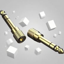 Nowa wtyczka New Jack 6.5 6.35mm męska na 3.5mm żeńską, pozłacana wtyczka audio AUX do słuchawek i mikrofonu