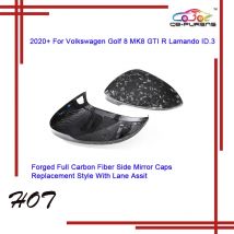 2020+ Carbon Fiber Caps Side Mirror Cover For VW MK8/Lamando/ID.3 For Volkswagen Golf 8 GTI R Replacement Style N/O Lane Assit