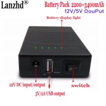 Lanzhd NUOVA batteria agli ioni di litio 5V 12v 18650 3400mAh 3S1P DC 12V e USB 5V Alimentazione mobile con cavo 5521 e caricabatterie