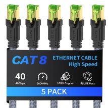 1Pack 2Packs 3Packs 5Packs Cat8 Ethernet Cable 40Gbps Cat 8 RJ45 Network Lan Patch for Router Modem Internet RJ45 Ethernet Cable