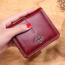 Retro Frauen Mini Brieftasche Luxus Öl Wachs Leder Geldbörsen Münze Tasche Haspe Kurze Brieftasche Kleine Frau Geldbörsen Kupplung tasche