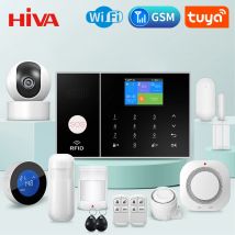 Sistema di allarme di sicurezza HIVA per la casa GSM Wifi Tuya Smart Life App Control Kit di allarme antifurto con sensore porta Pir funziona con Alexa