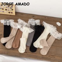 Kinder Socken Frühling Herbst Einfarbig Mädchen Gepunktete Spitze Knie-länge Strümpfe Süße Schönheit Schatz Lange Röhre Socken h570
