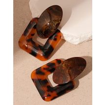 Large Brown Acrylic Resin Post Earrings For Women Thick Fashion Jewelry Trendy New Style Classic Timeless Daily Wear Gifts C1826