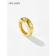 DPLAOPA 925 Sterling Silver Gold LA Dome CZ Zircon Star Ring Luxury Jewelry Screw Fine Jewelry Fashion Round Wedding Jewels