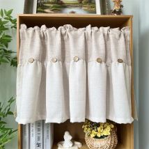 Vintage Kurze Spleißen Vorhang Tuch Kreative DIY Taste Design Halb Vorhang Küche Wohnzimmer Büro Fenster Behandlung Dekor