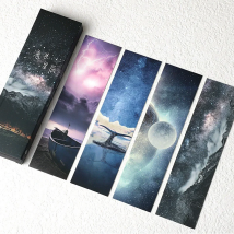 30-teiliges Lesezeichen-Set „Wandering Star & Sunny Sky“ – künstlerische Papier-Lesezeichen-Kollektion mit himmlischem Design