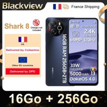 Blackview SHARK 8 Smartphone [Kein EU-Ladegerät] Android 13 5000mAh - 2.4K Bildschirm 6.78'' 120Hz - 16GB+256GB - 64MP+13MP Kamera - NFC