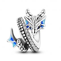 925 sterling silver blu drago a forma di animale perline misura indossare braccialetti con ciondoli S925 fai da te squisiti regali per feste accessori di gioielli