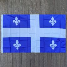 xvggdg  90x150cm  fleurs de lis quebec Flag  Polyester Flag  with Brass Grommets 3 X 5 Ft