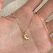 Croissant Design Charm Halskette für Frauen Freundschaft Anhänger Halsreif Mädchen beste Geschenk trend igen edlen Schmuck