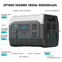 Centralina elettrica portatile Ctolity XP1000 1024Wh 1600w per campeggio, funzione UPS, batteria Lifepo4, ricarica completa veloce di una sola volta