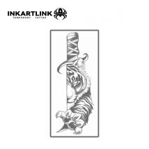 INKARTLINK Dark Tiger Tattoo Patch | Gothic Style Waterproof 14 Days | 3D Stereoscopic Fang Tattoo | Large Arm and Back Size | N