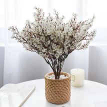 Gypsophila-Seidenstrauß mit Pfirsichblüten, künstliche Blumen, 5 Gabeln, 7 Farben, kleine Pflanzen, Bündel, Bonsai für Zuhause, Hochzeitsdekoration