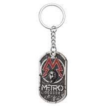 Game Metro Exodus Dog Tag Keychain Spartan Rangers Logo Pendant Key Chain Vintage Keyring For Fans Jewelry Bag Ornament Gift